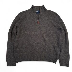 Polo Ralph Lauren Wool Gray Quarter Zip Sweater